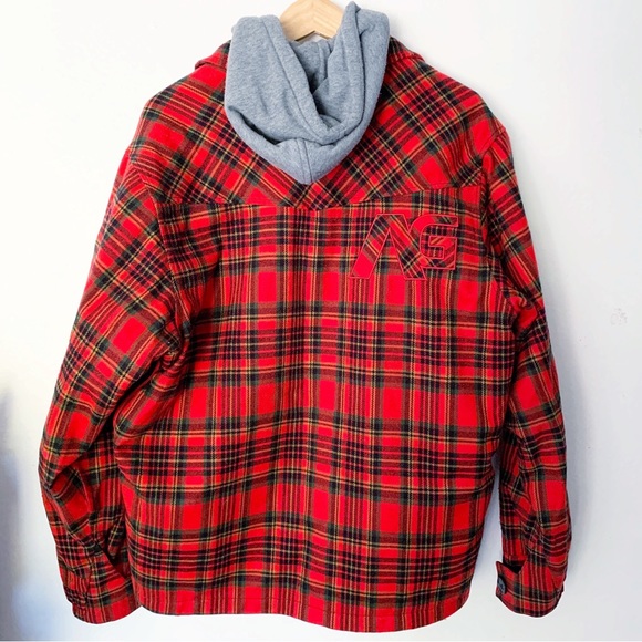 ANALOG Red Plaid Layered Men’s jacket Sz M - Picture 10 of 11